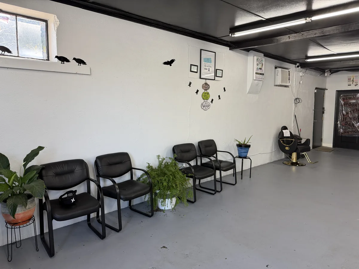 The bright waiting area inside Dcache