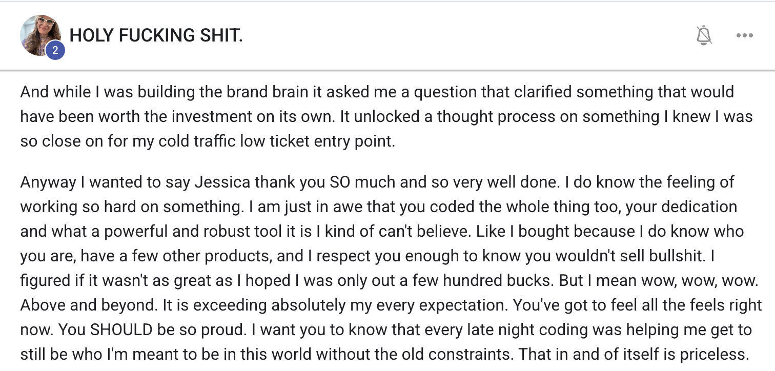 Founder testimonial