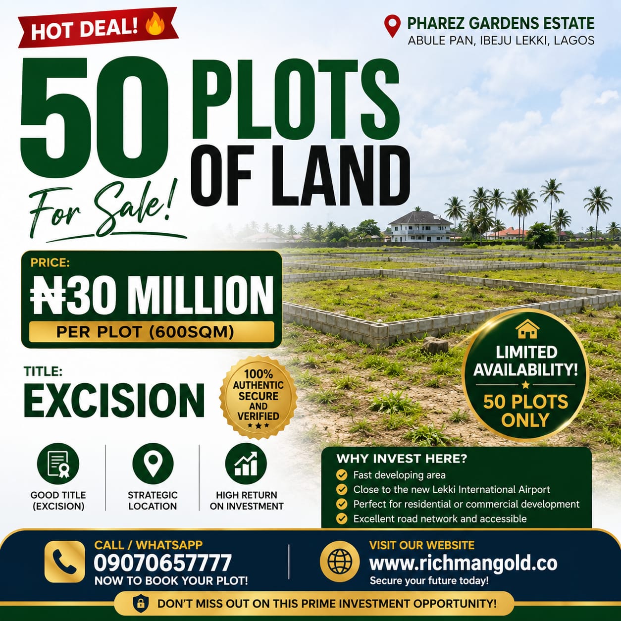 50 Plots Abule Pan Ibeju Lekki Lagos