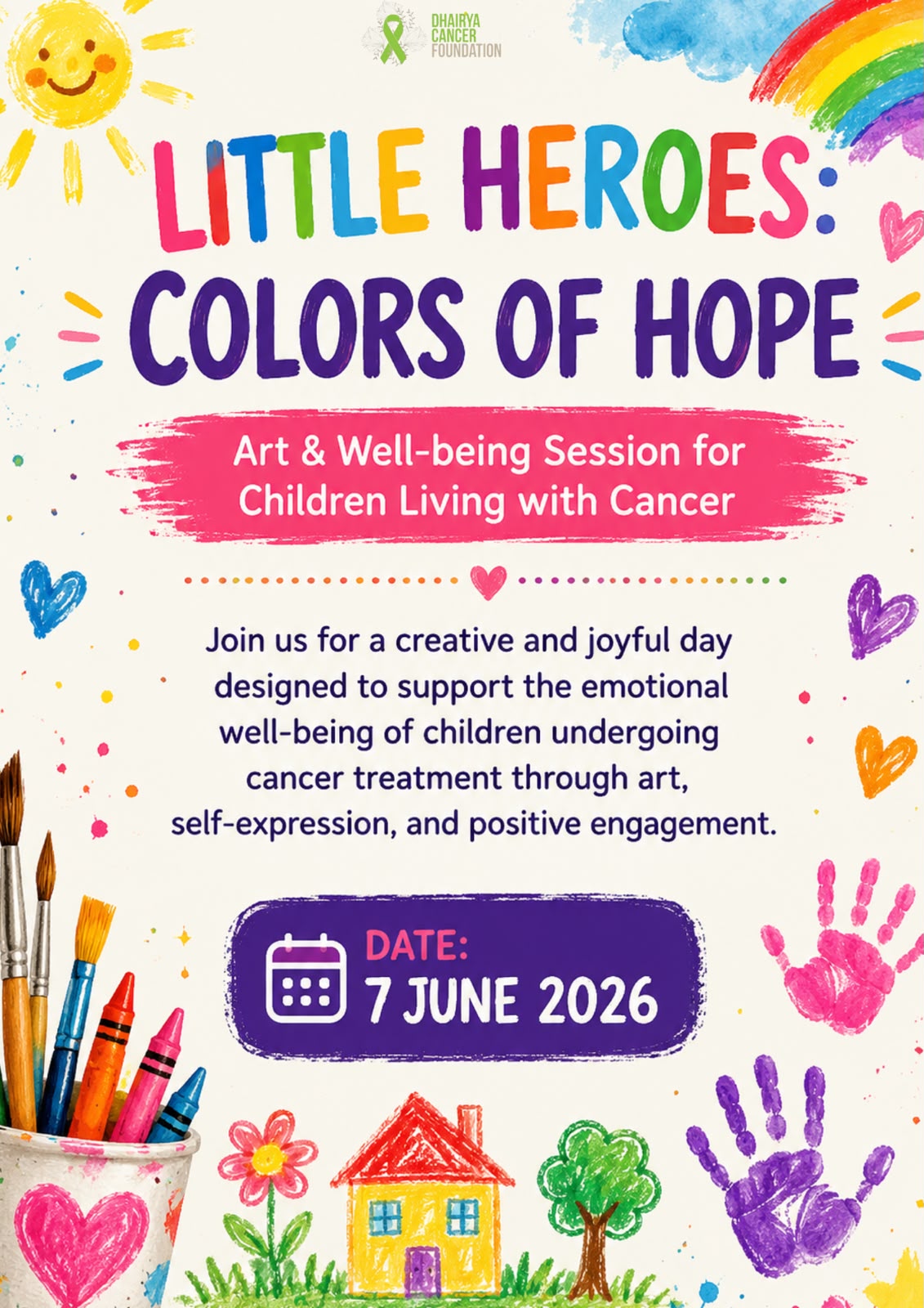 Little Heroes Colors of Hope art and well-being session poster