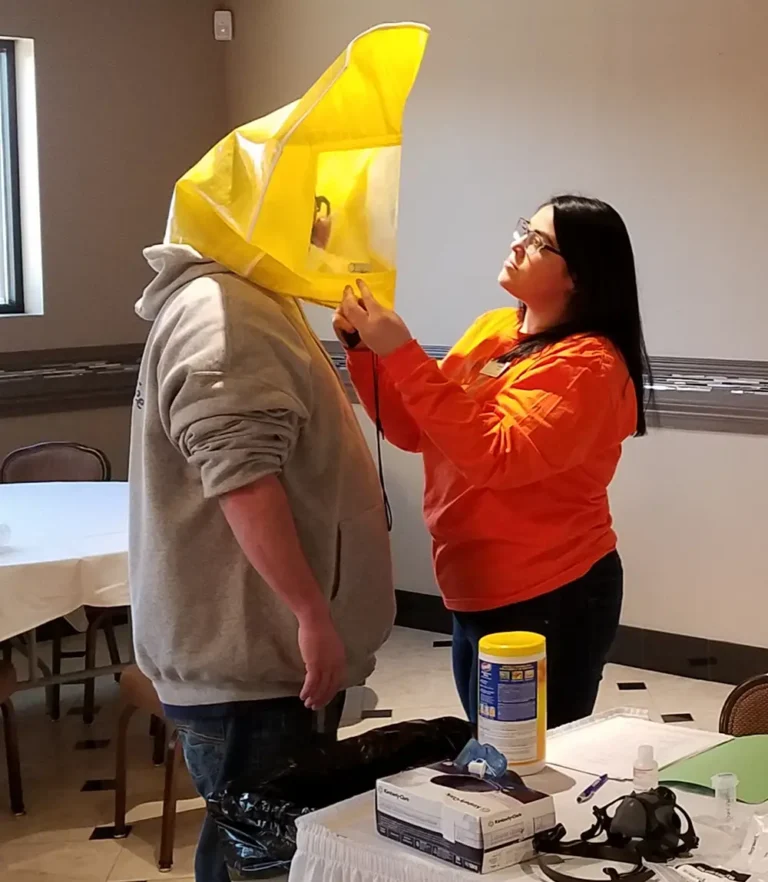 OCS technician performing onsite respirator fit testing