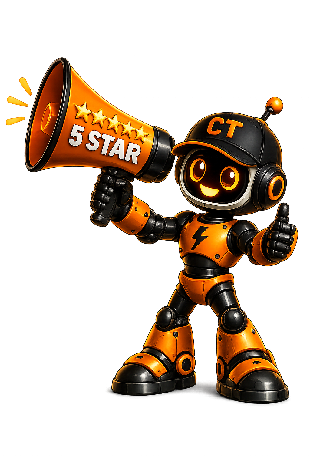 Conduit Trades chatbot mascot with megaphone