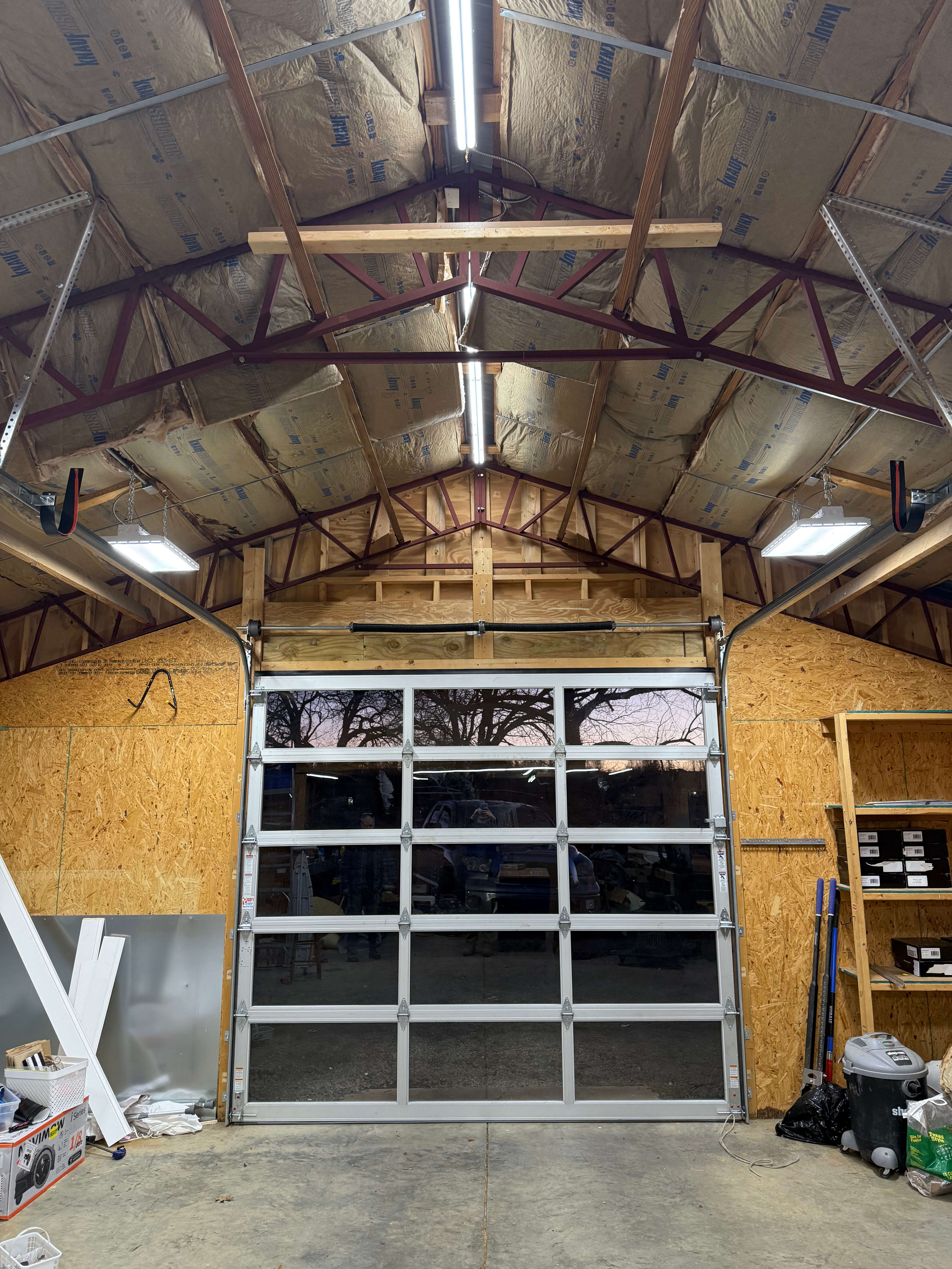 Modern black garage door installation in Matthews NC