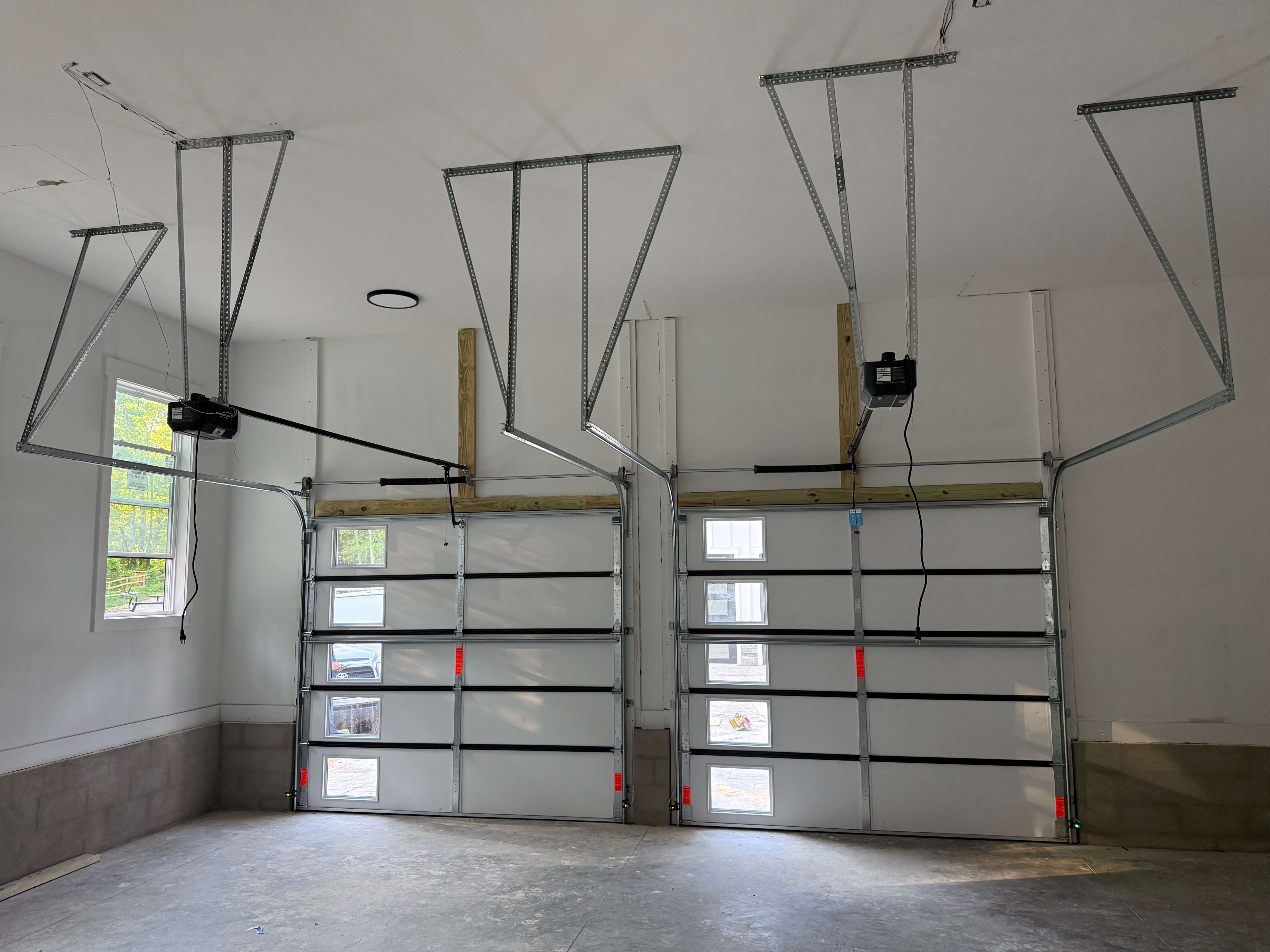 Custom arch top garage door installation in Concord NC