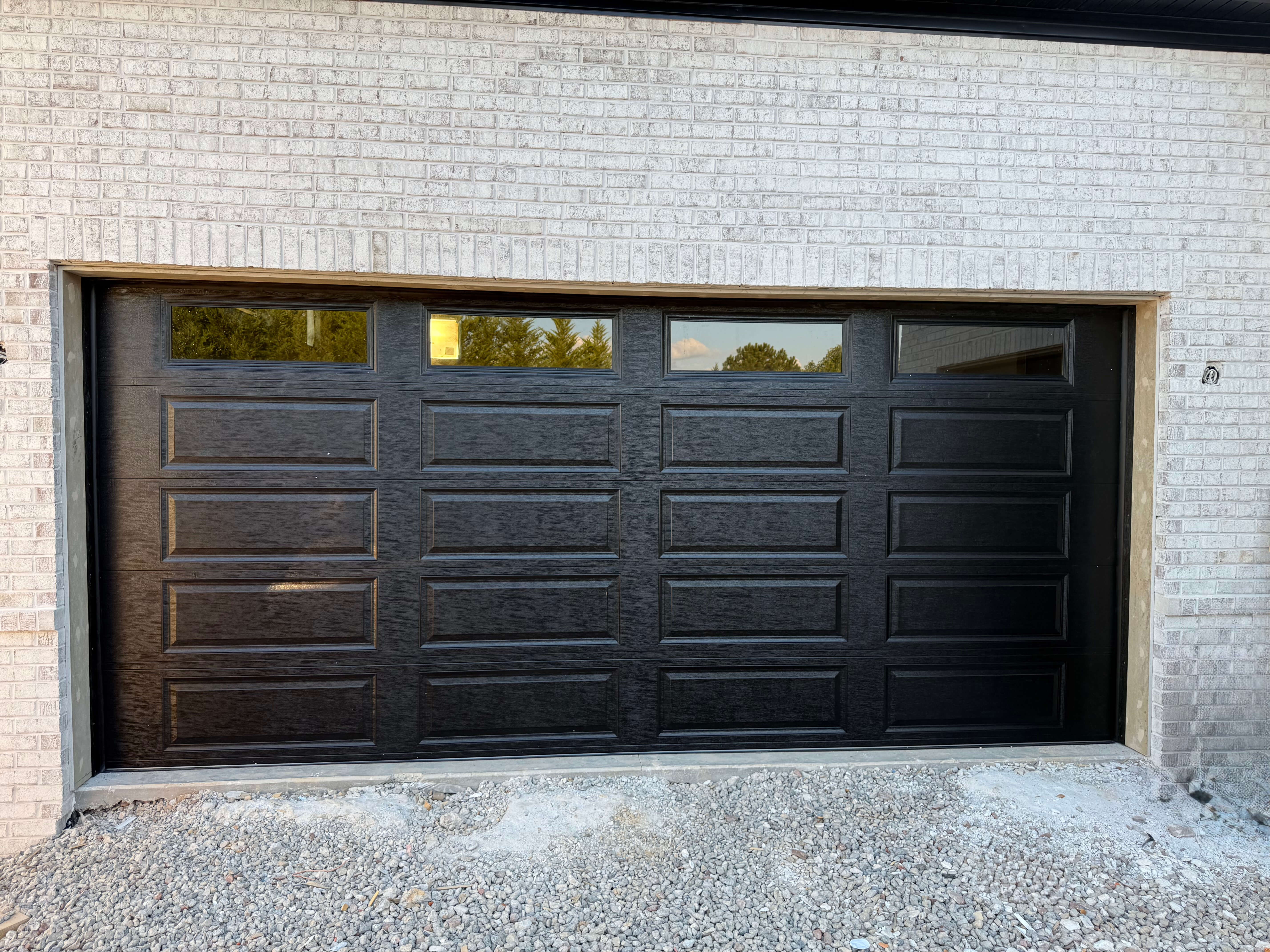 Custom carriage style garage door installation in Concord NC