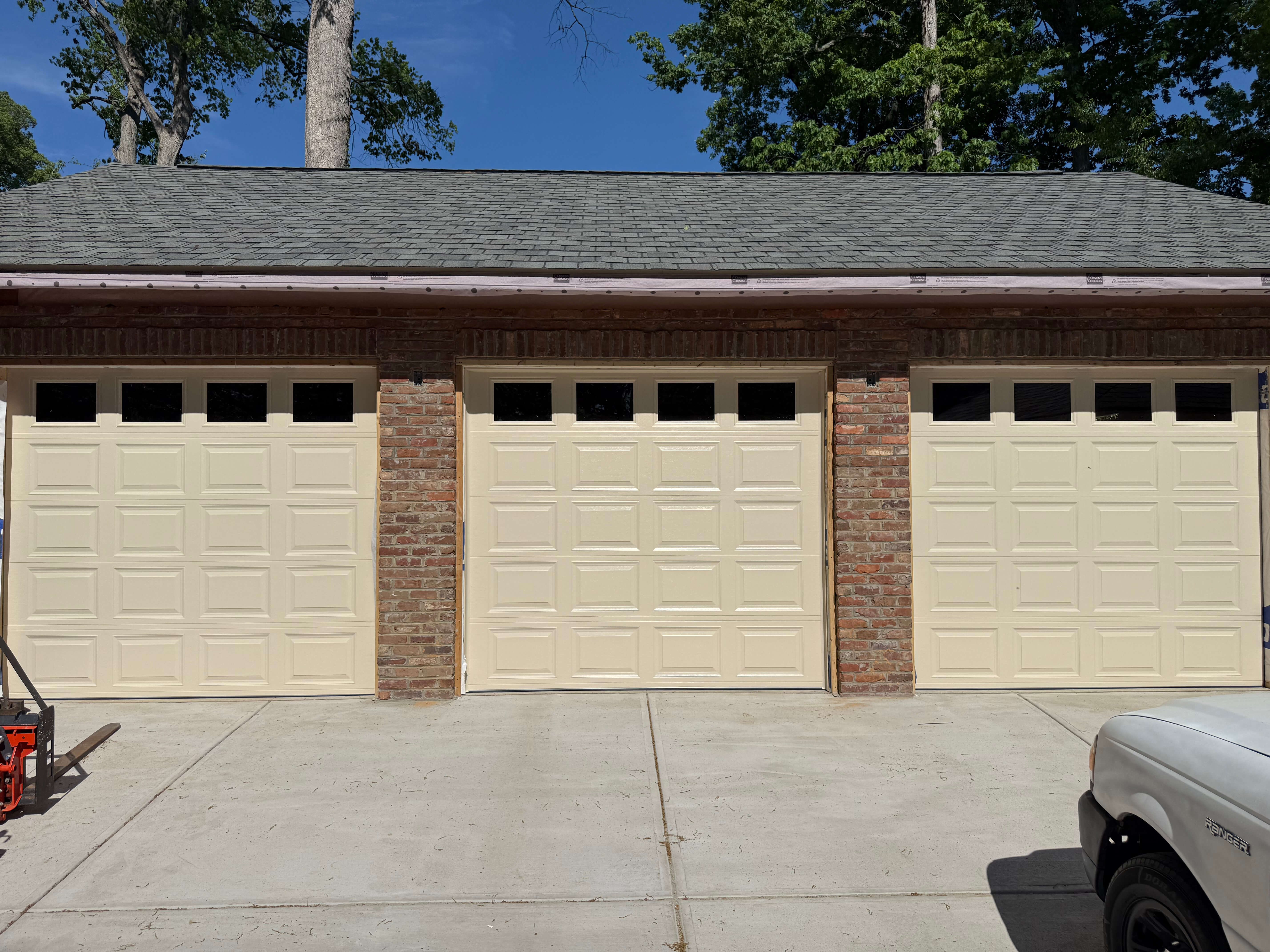 High lift garage door track installation in Matthews NC