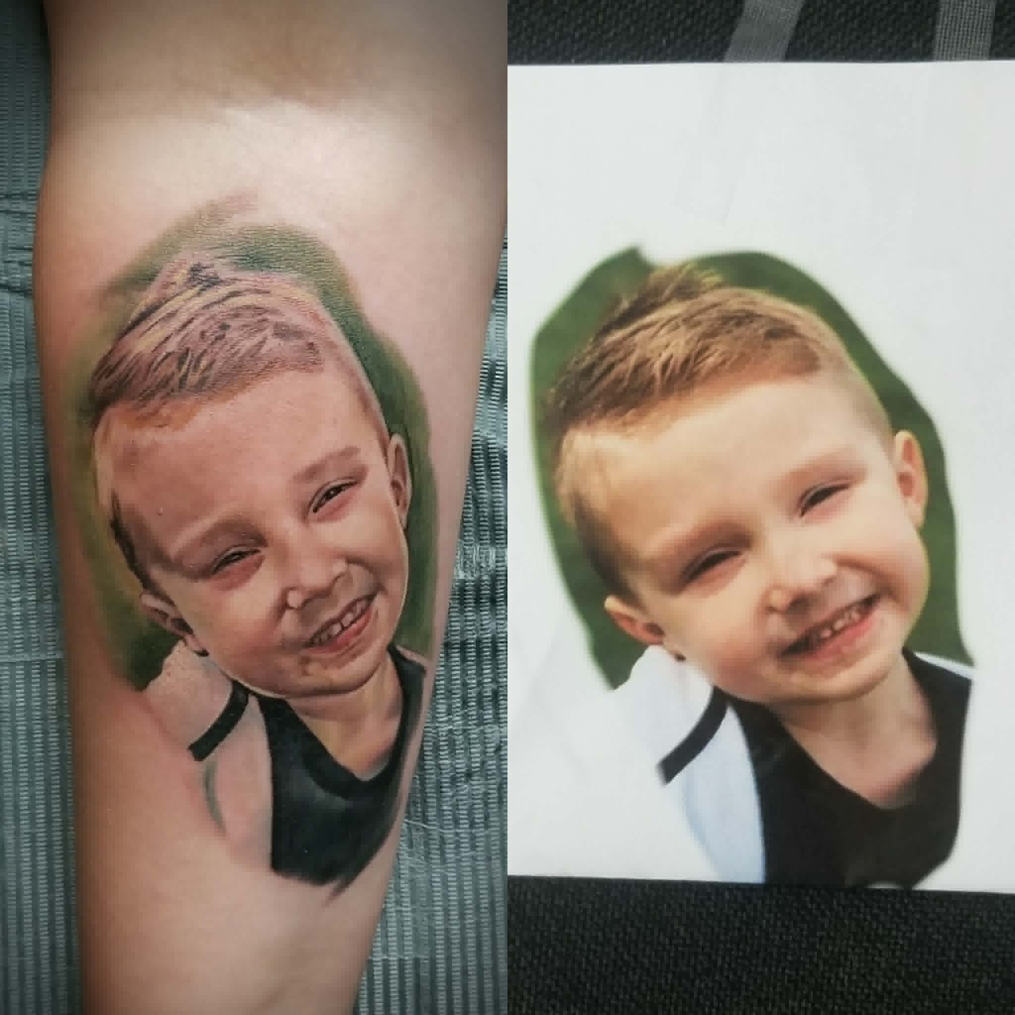 Color child portrait tattoo