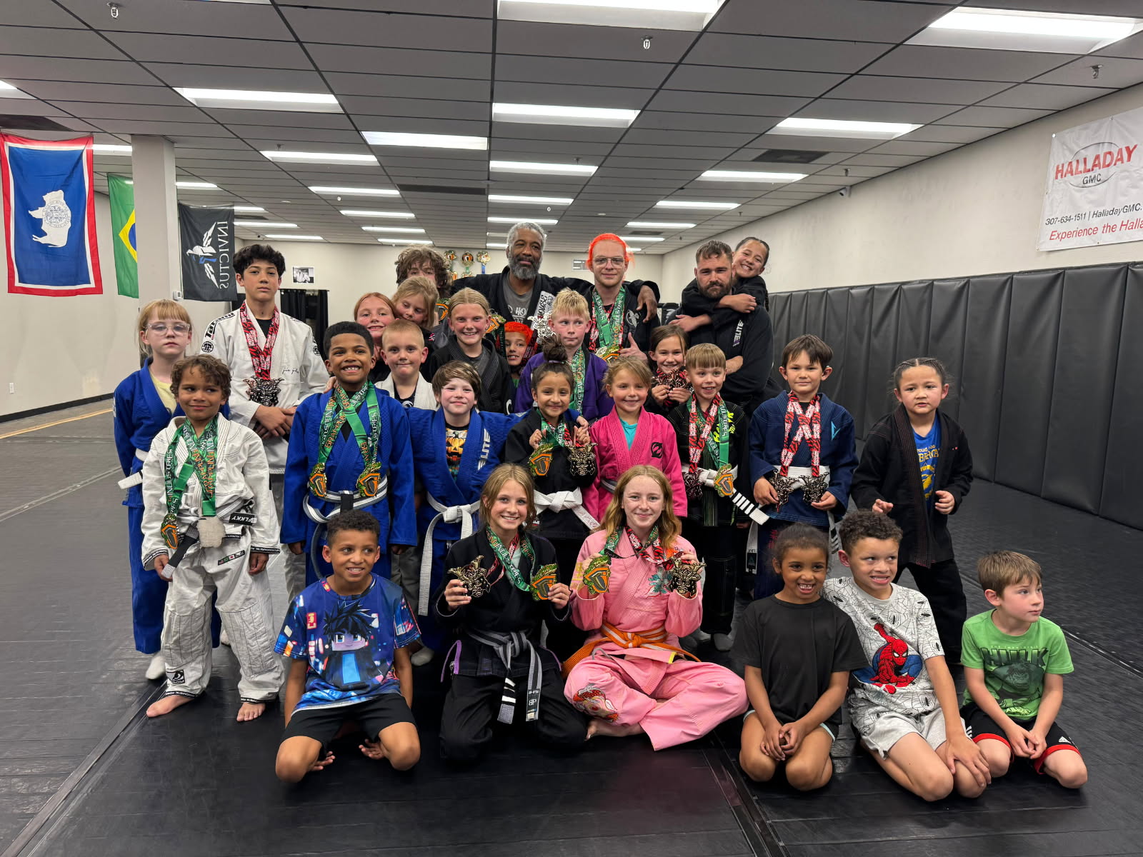 Madhouse Jiujitsu kids class group photo in Fort Collins