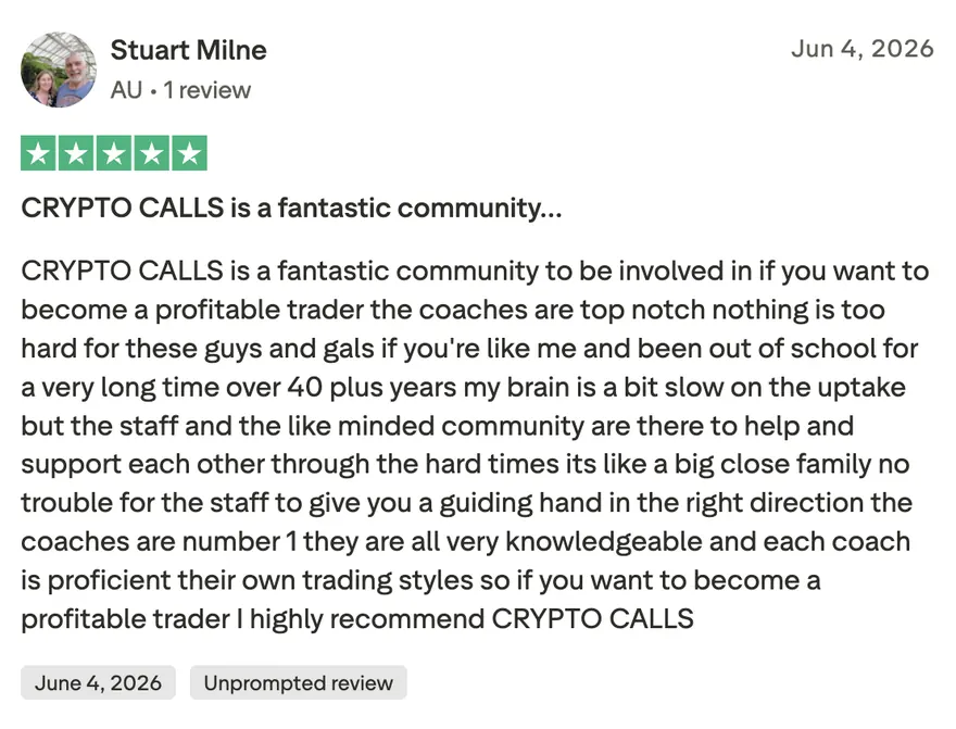 Trustpilot review from Stuart Milne: a fantastic community with top notch coaches