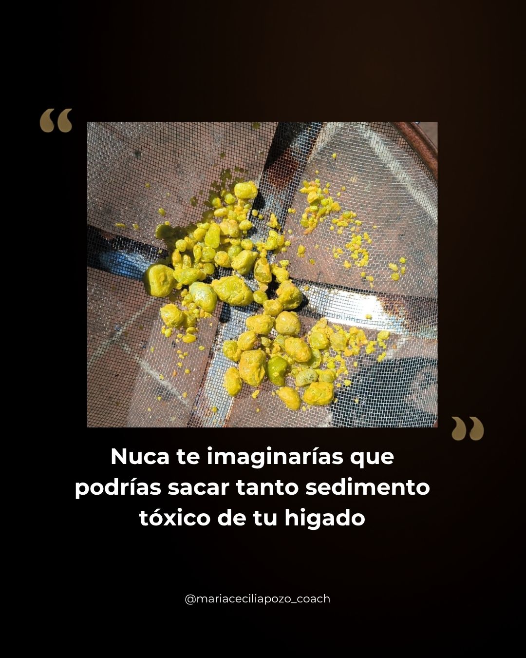 Mensaje de una mujer en proceso