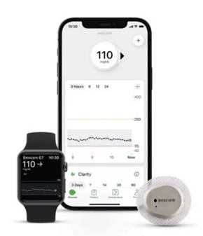 Continuous glucose monitoring app on phone and watch