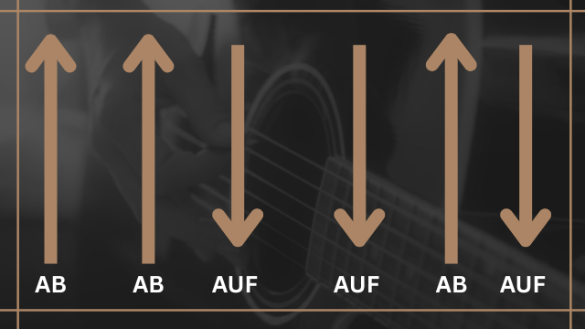 Schlagmuster für Gitarre - Pfeile ohne Notenwerte