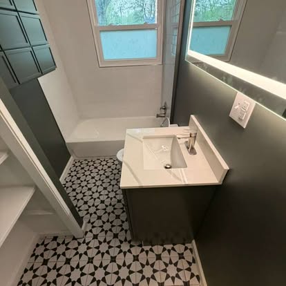 Professional bathroom tile flooring installation by A Kingdom Construction Company in Louisville Kentucky