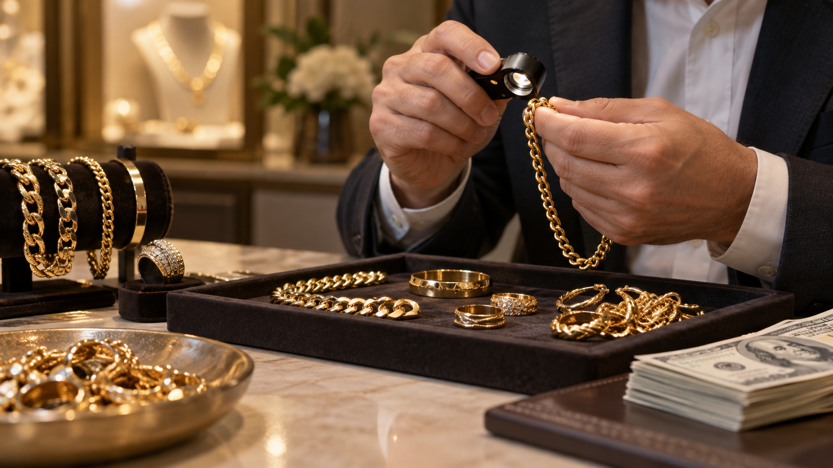 Gold buying counter at Giorgio's Fine Jewelry