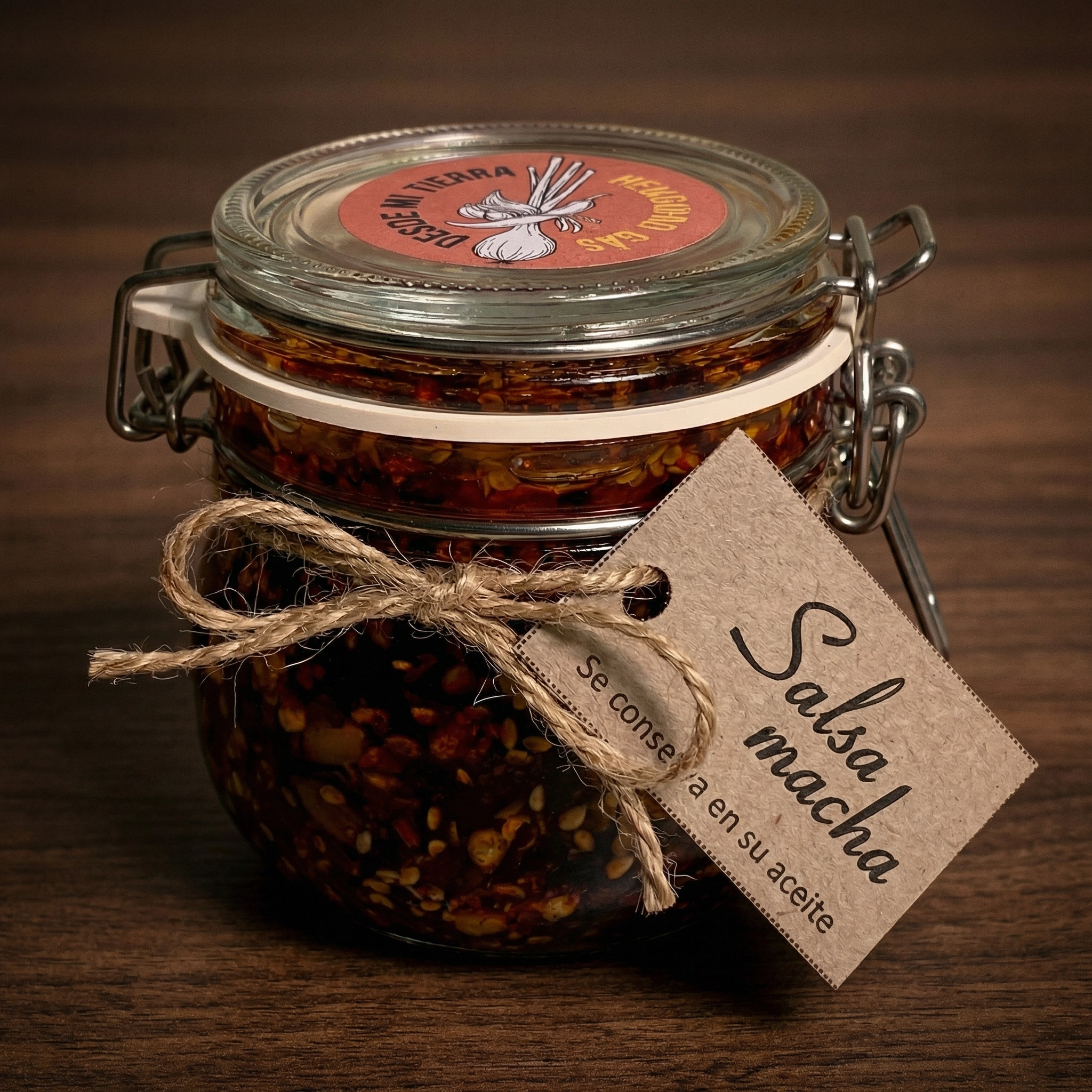 Mexikansk salsa macha stark desde mi tierra hemgjord