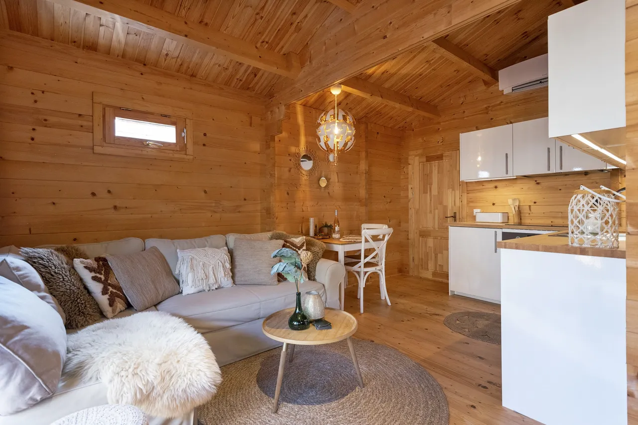 Living area and kitchen at The Sea Lodge