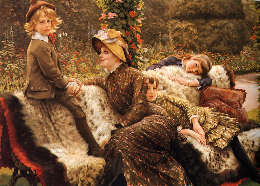 The Garden Bench  c. 1882 by James Jacques Joseph Tissot