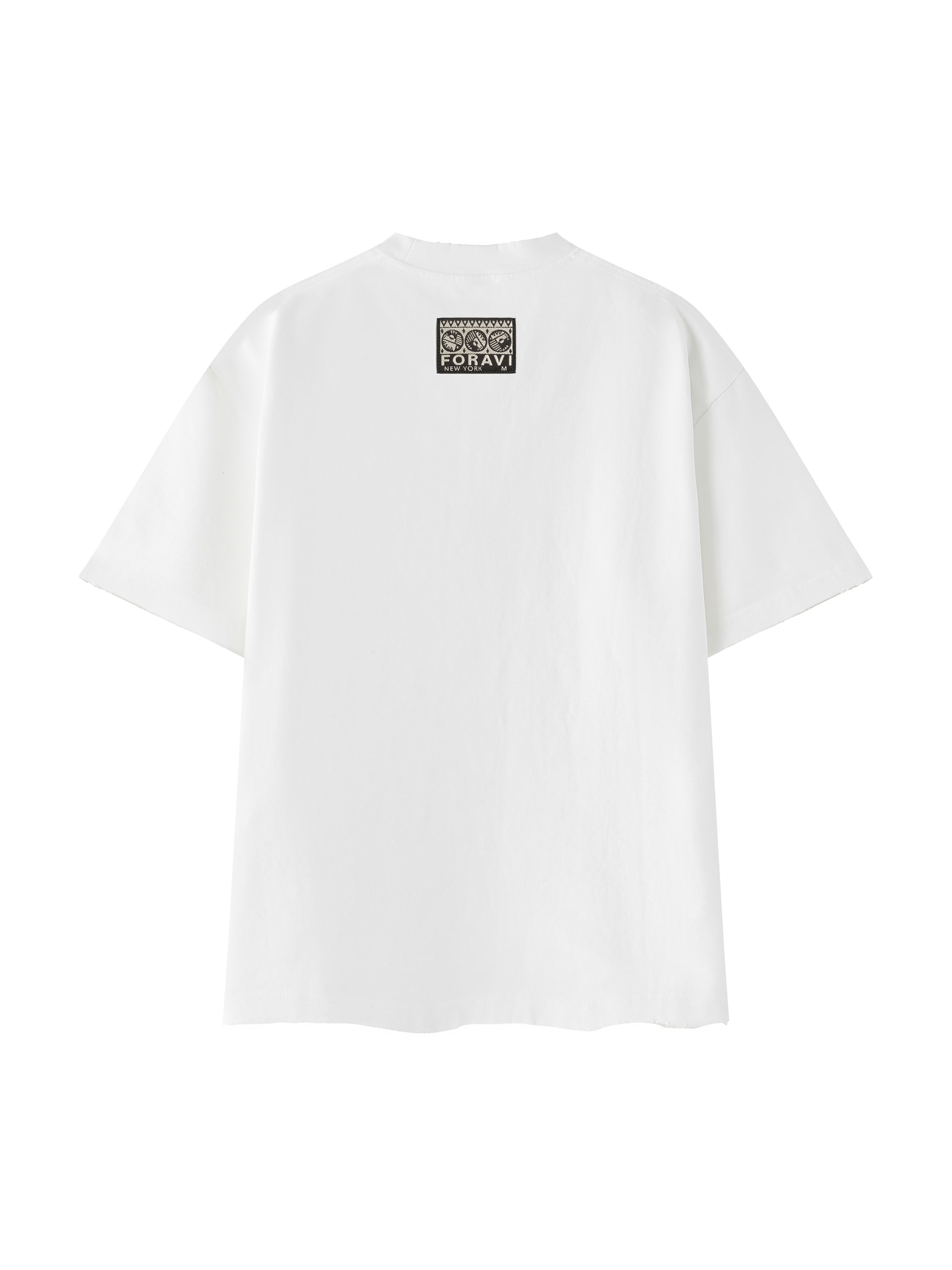 Foravi woven label on back neck of Heavyweight Vintage Washed tee