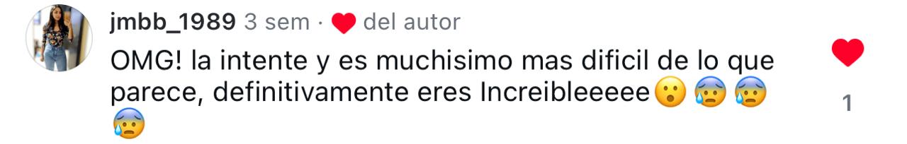 Mensaje de una alumna de NatFit en Instagram