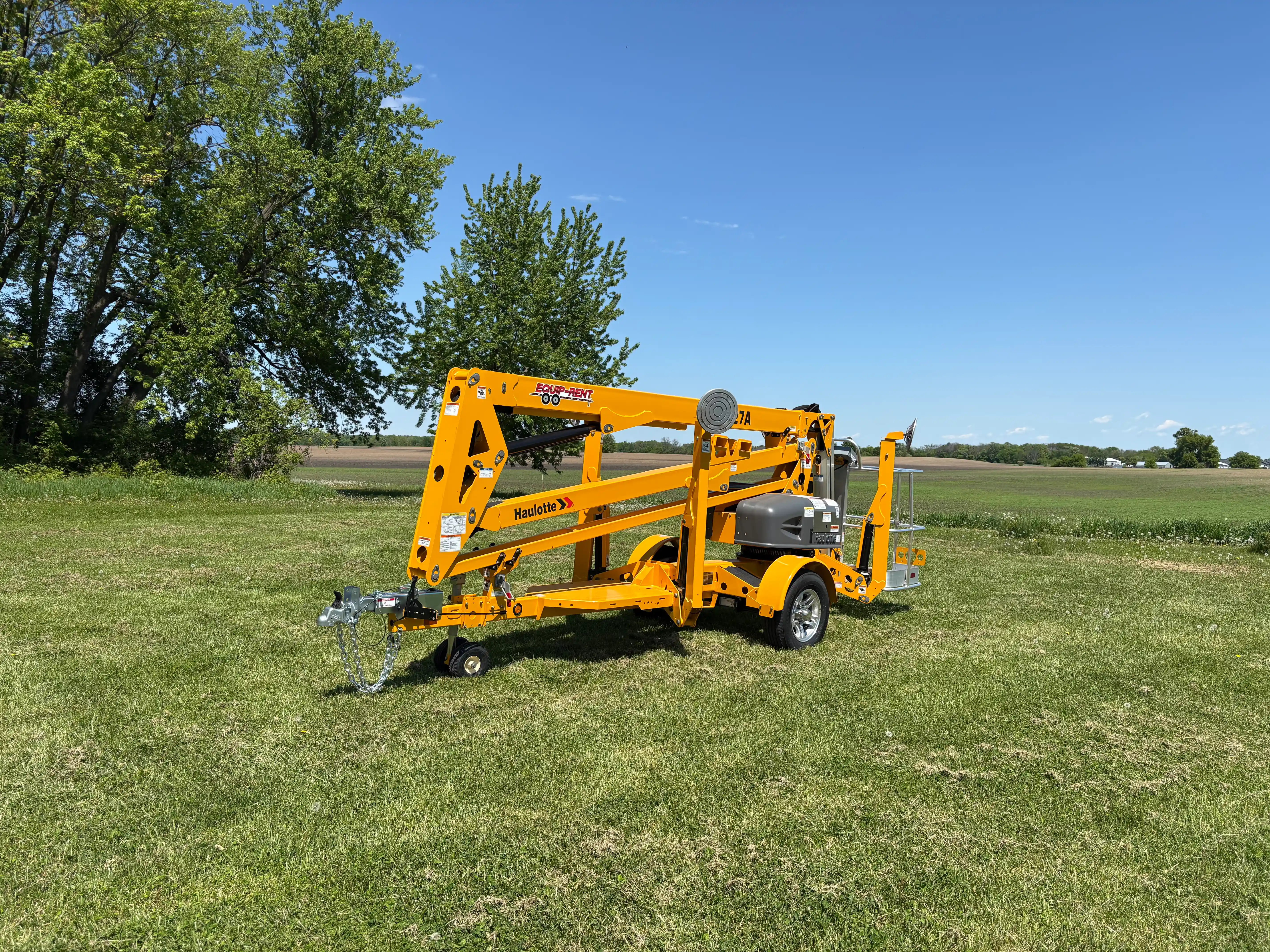 Towable boom lift for rent in Saint Michael, Minnesota