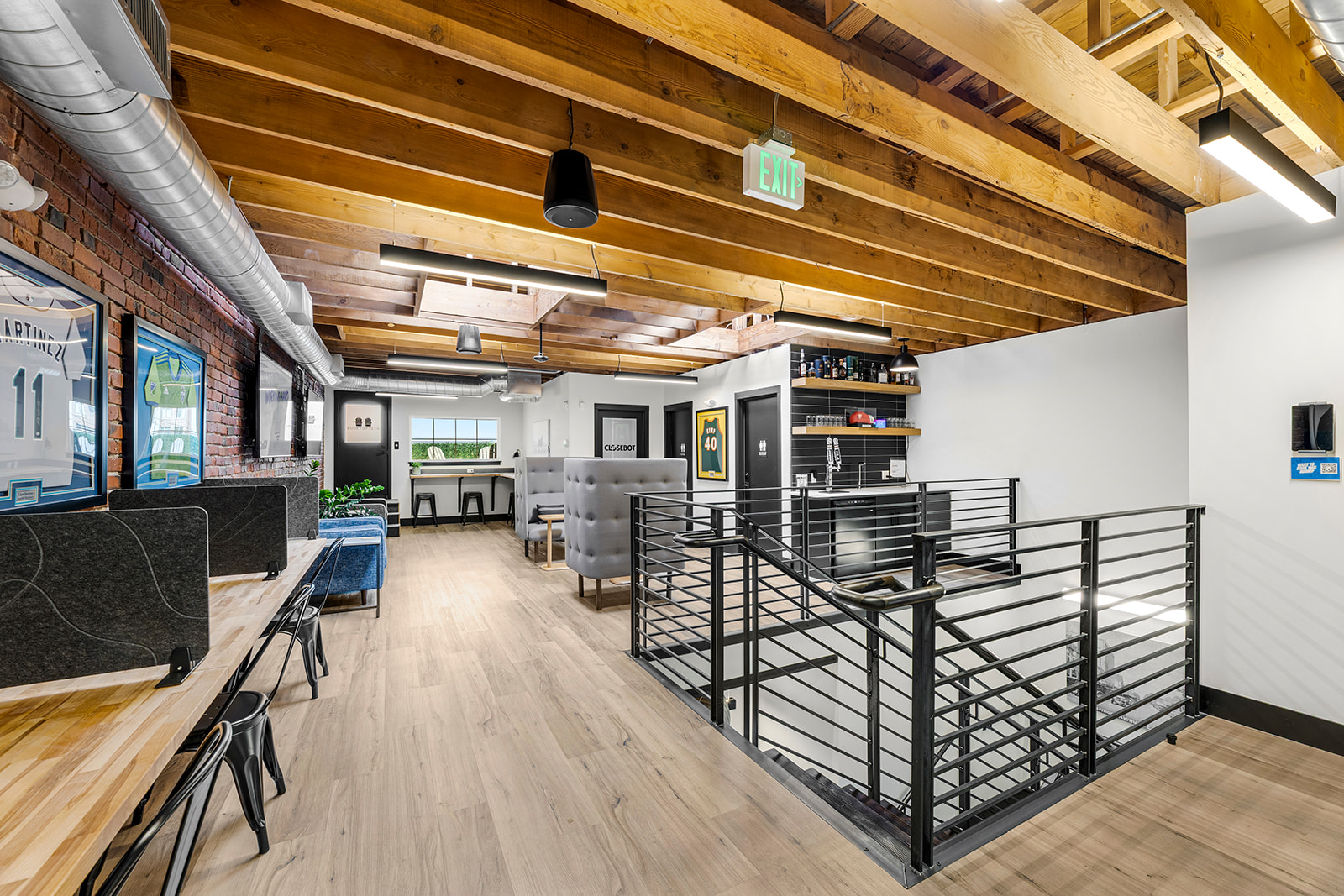 The top floor workspace with natural light at Think Tank Cowork in downtown Everett, Washington