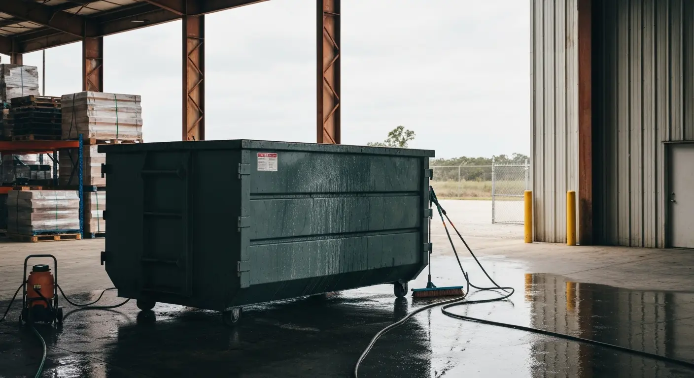 Industrial warehouse dumpster cleaning
