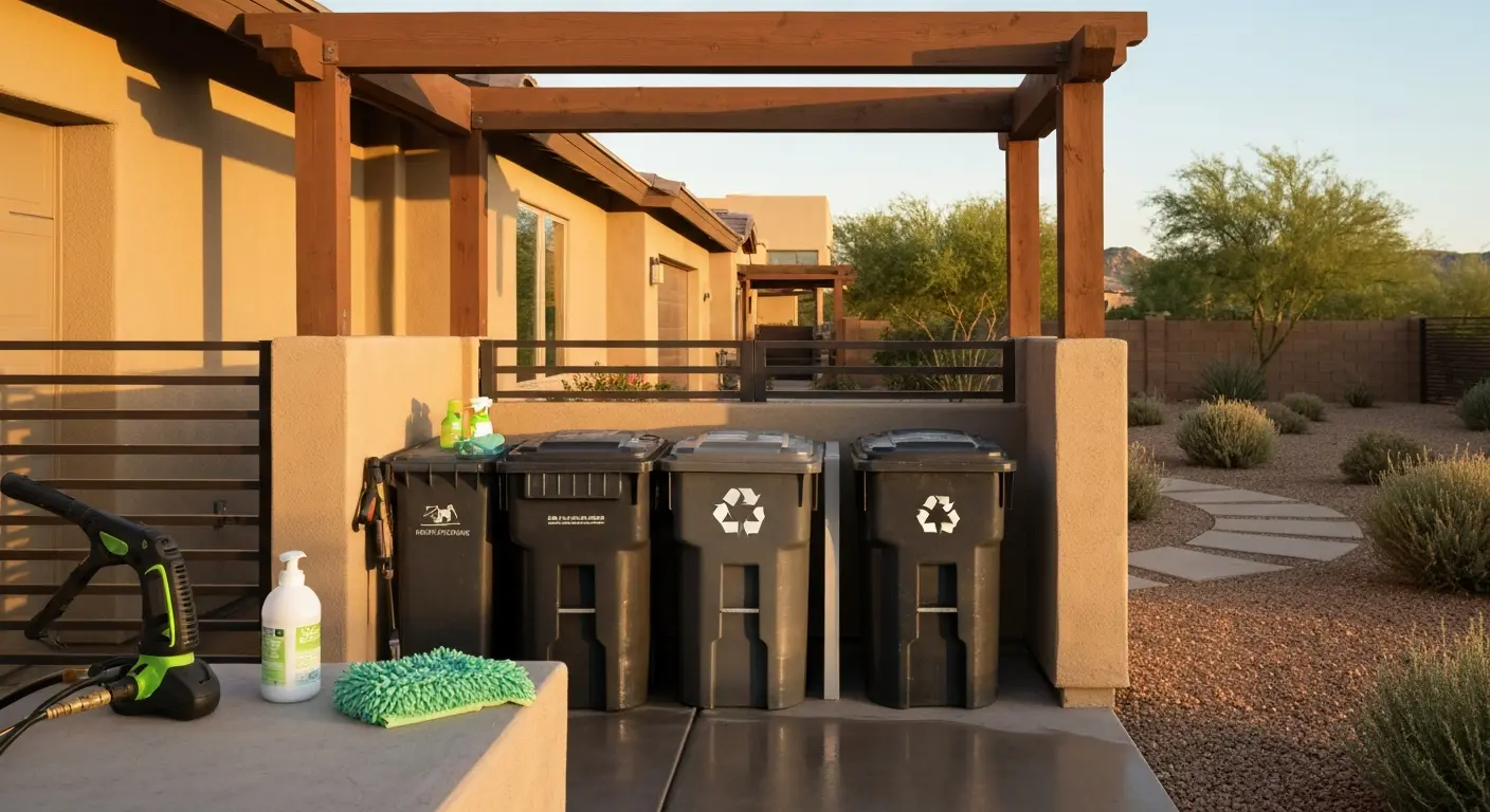 Residential trash bin cleaning service