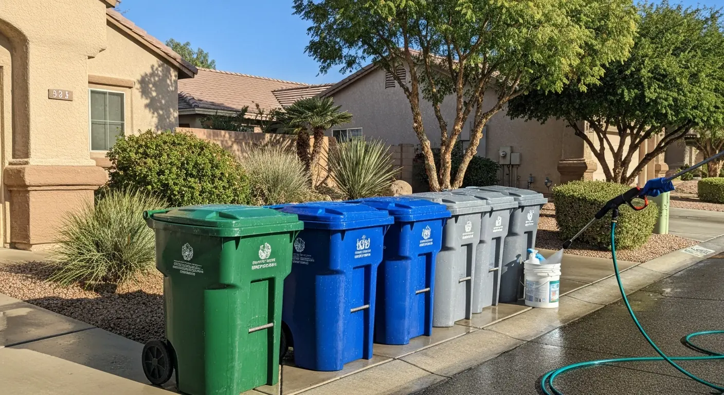 Residential trash bin cleaning