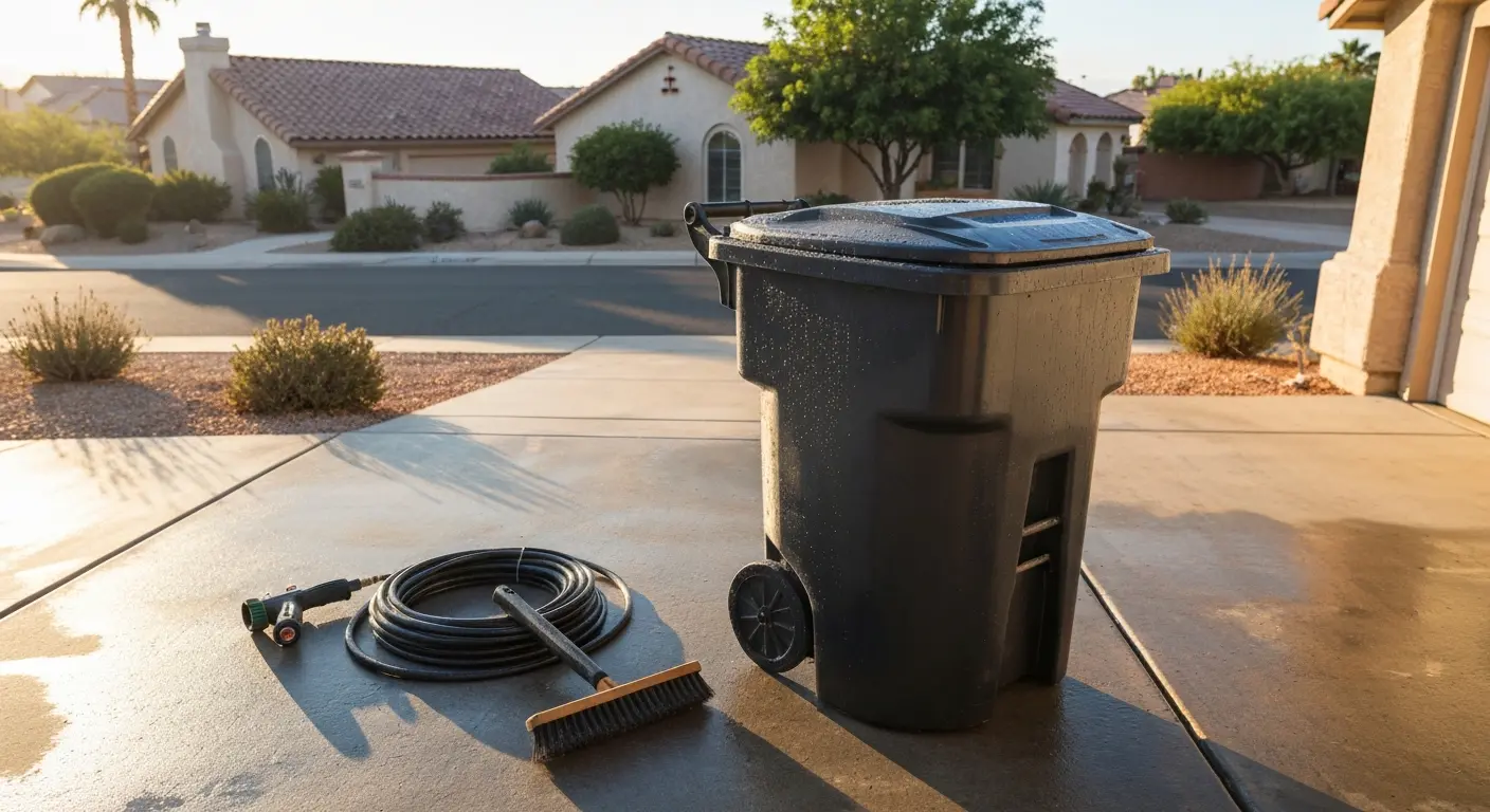 Residential trash bin cleaning service