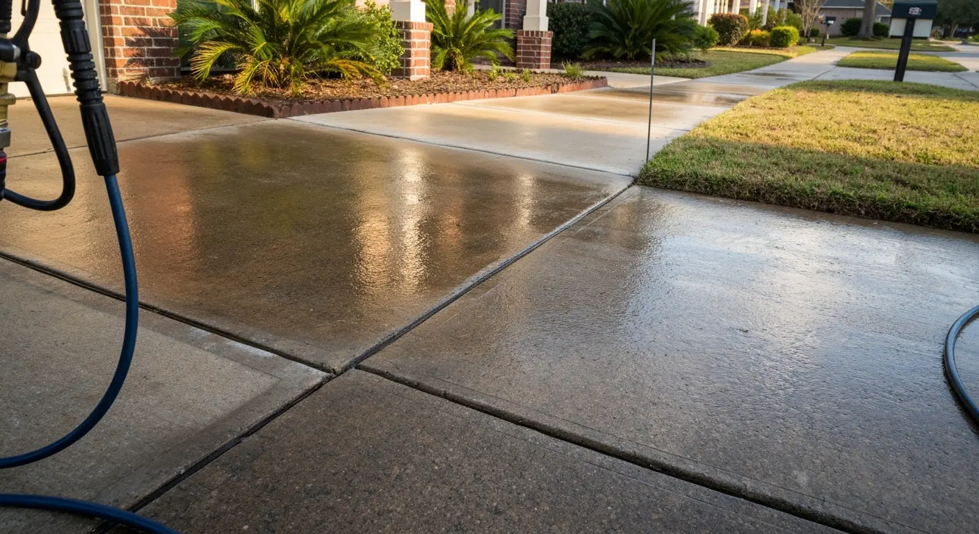 Residential sidewalk cleaning in Beaumont