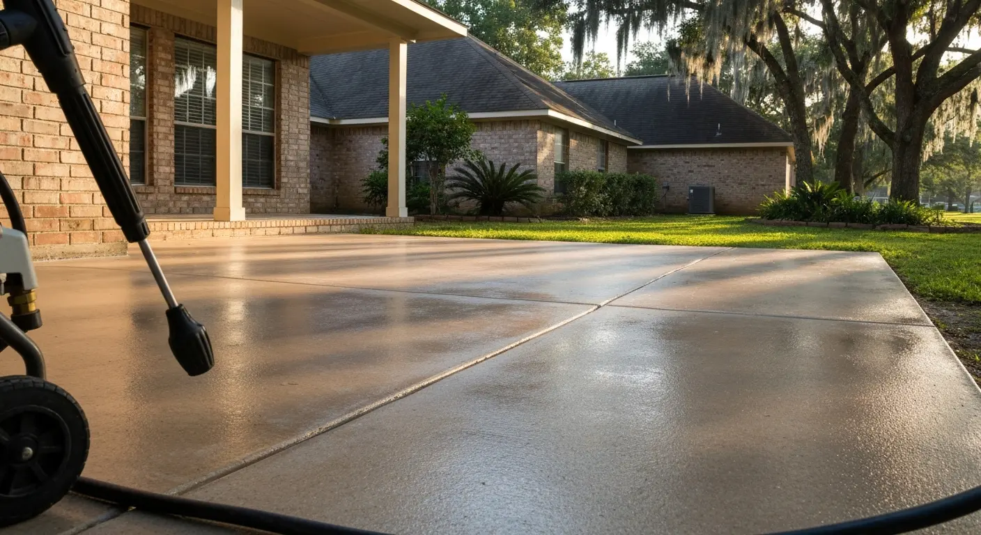 Patio pressure washing