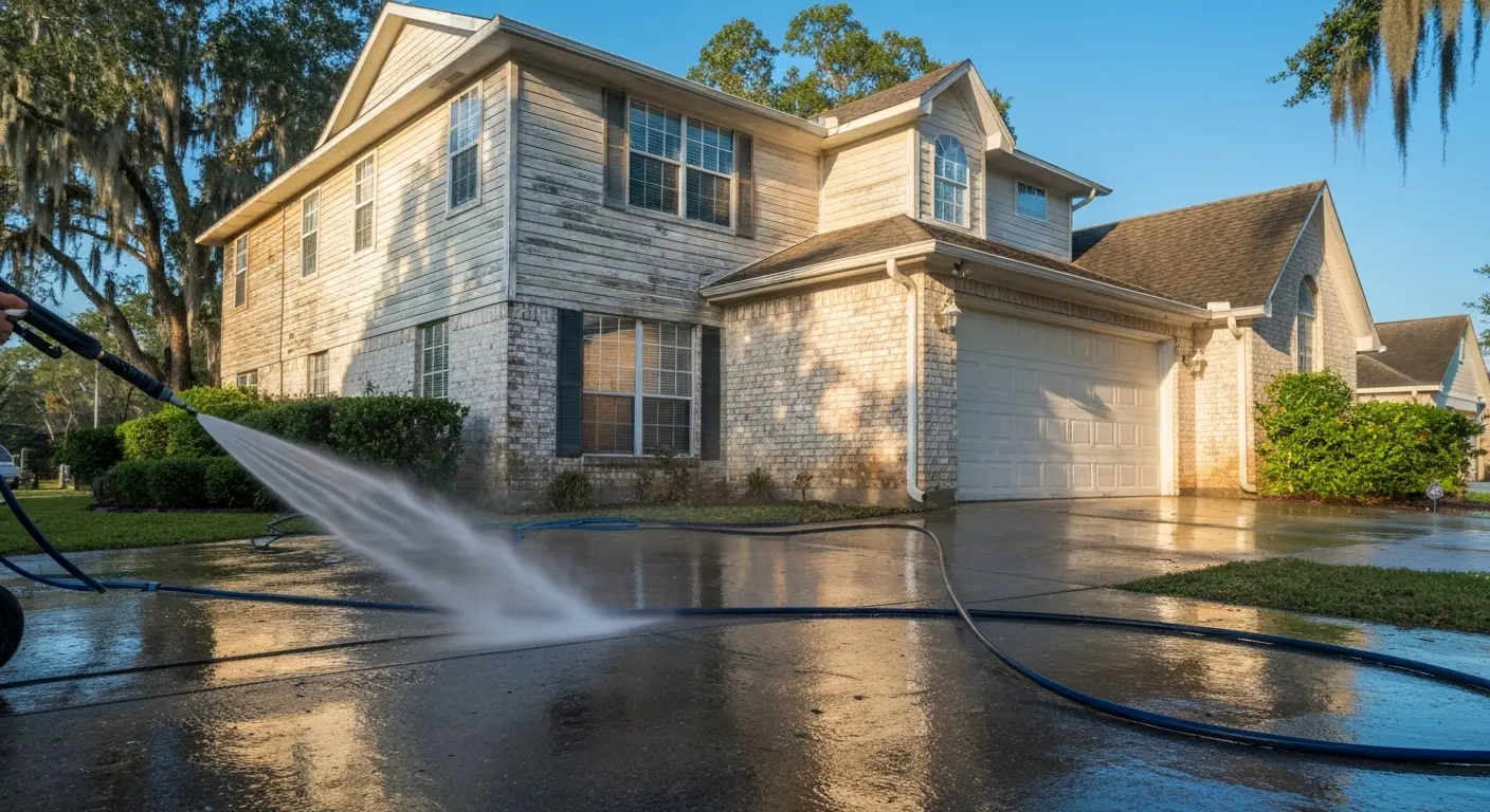 Residential building exterior washing