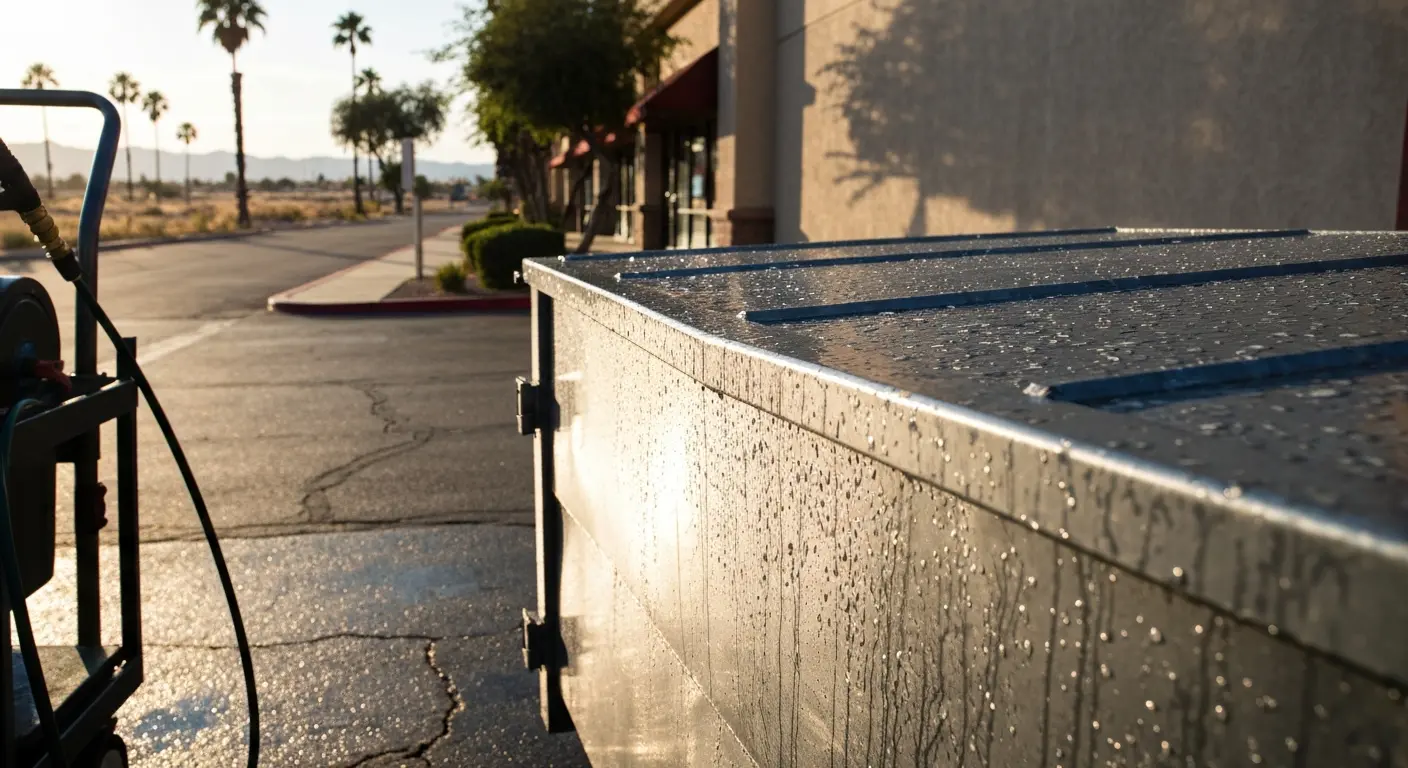Commercial waste bin cleaning
