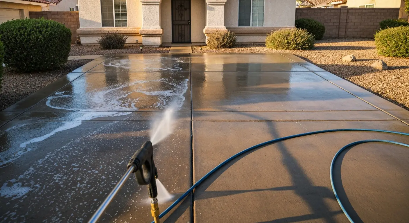 Pressure washing driveway and exterior