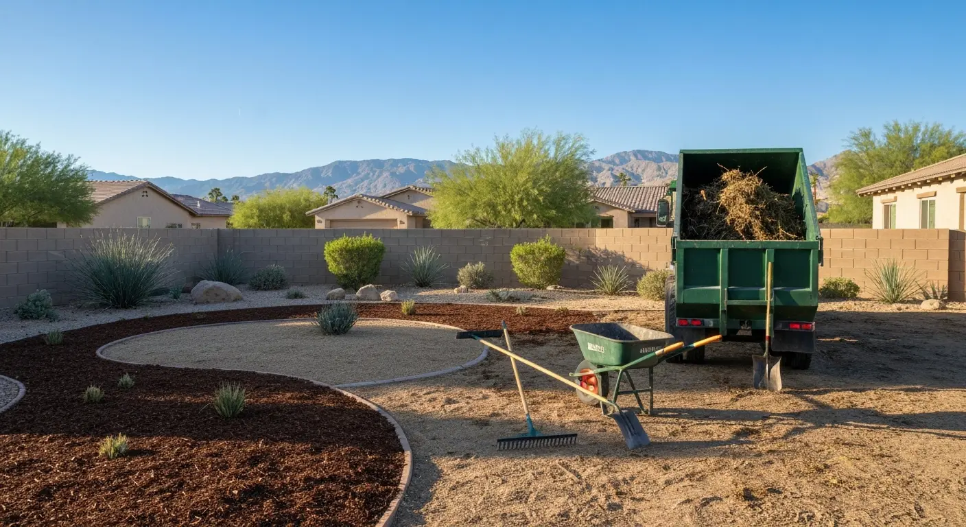 Yard waste removal from desert landscape
