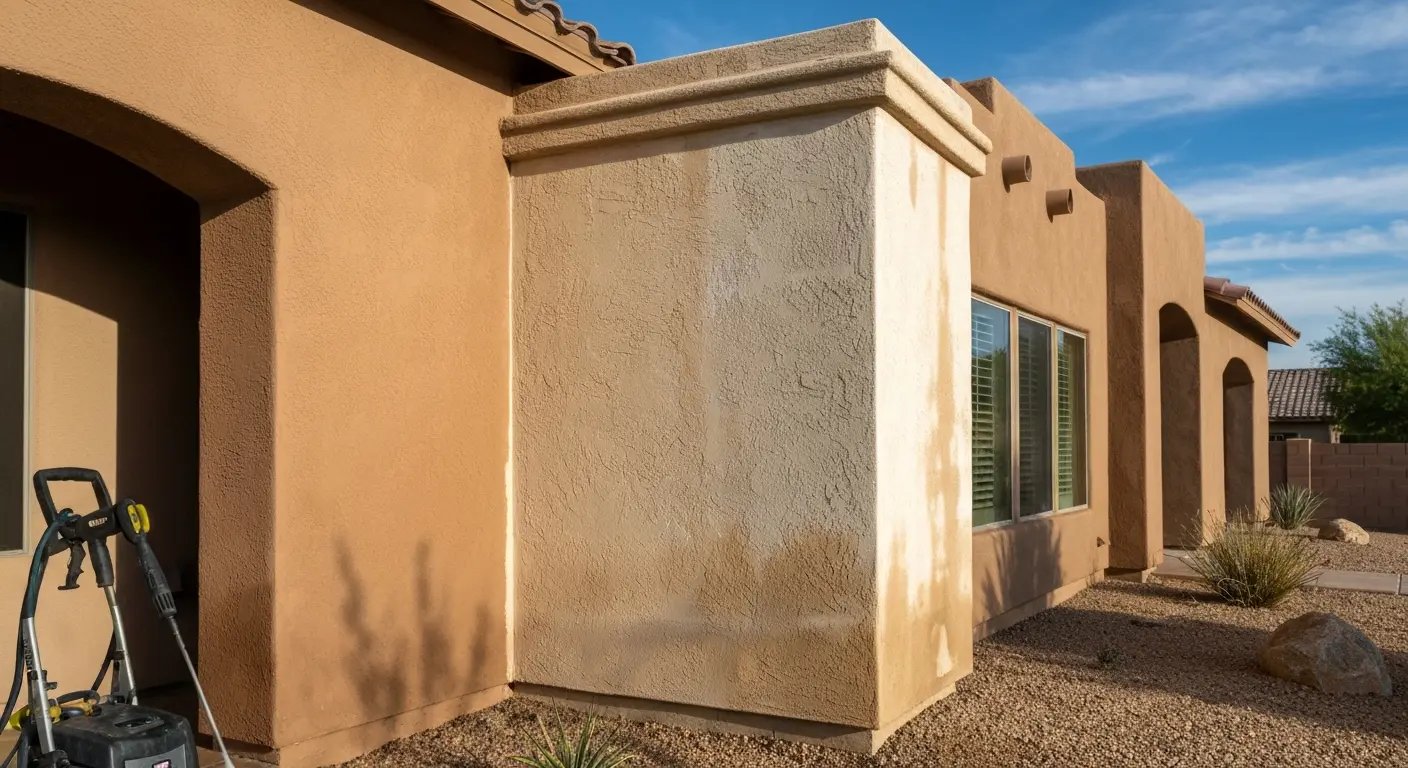 House exterior pressure washing