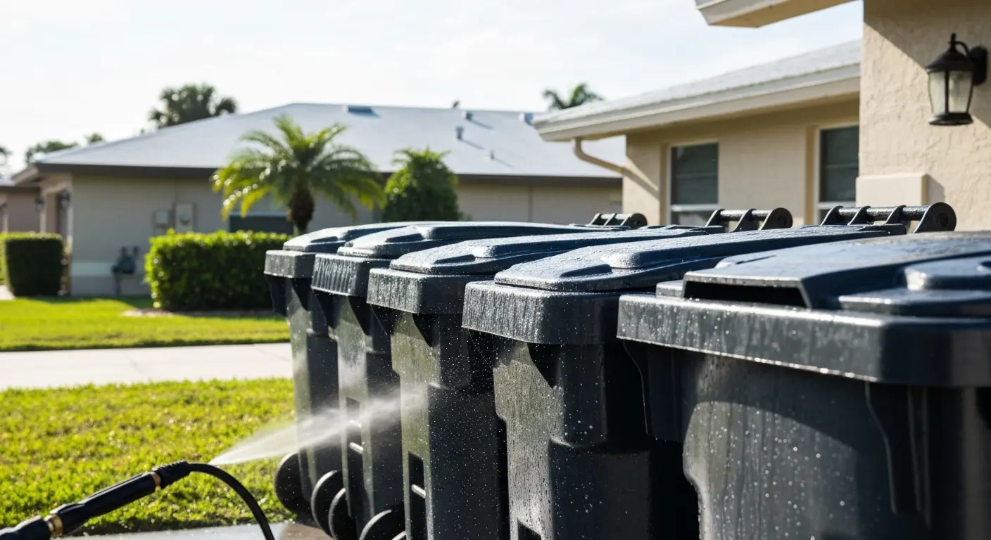 Residential trash bin cleaning service