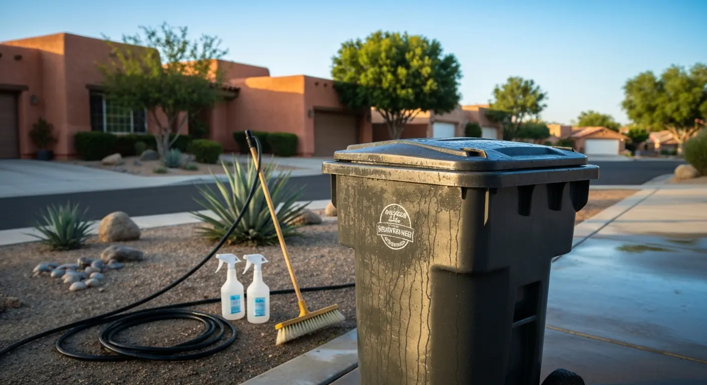 Residential trash bin cleaning service