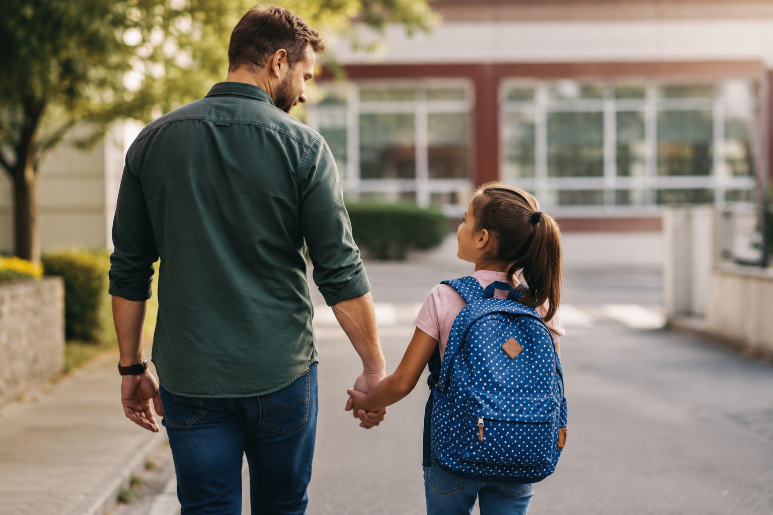 Père accompagnant sa fille