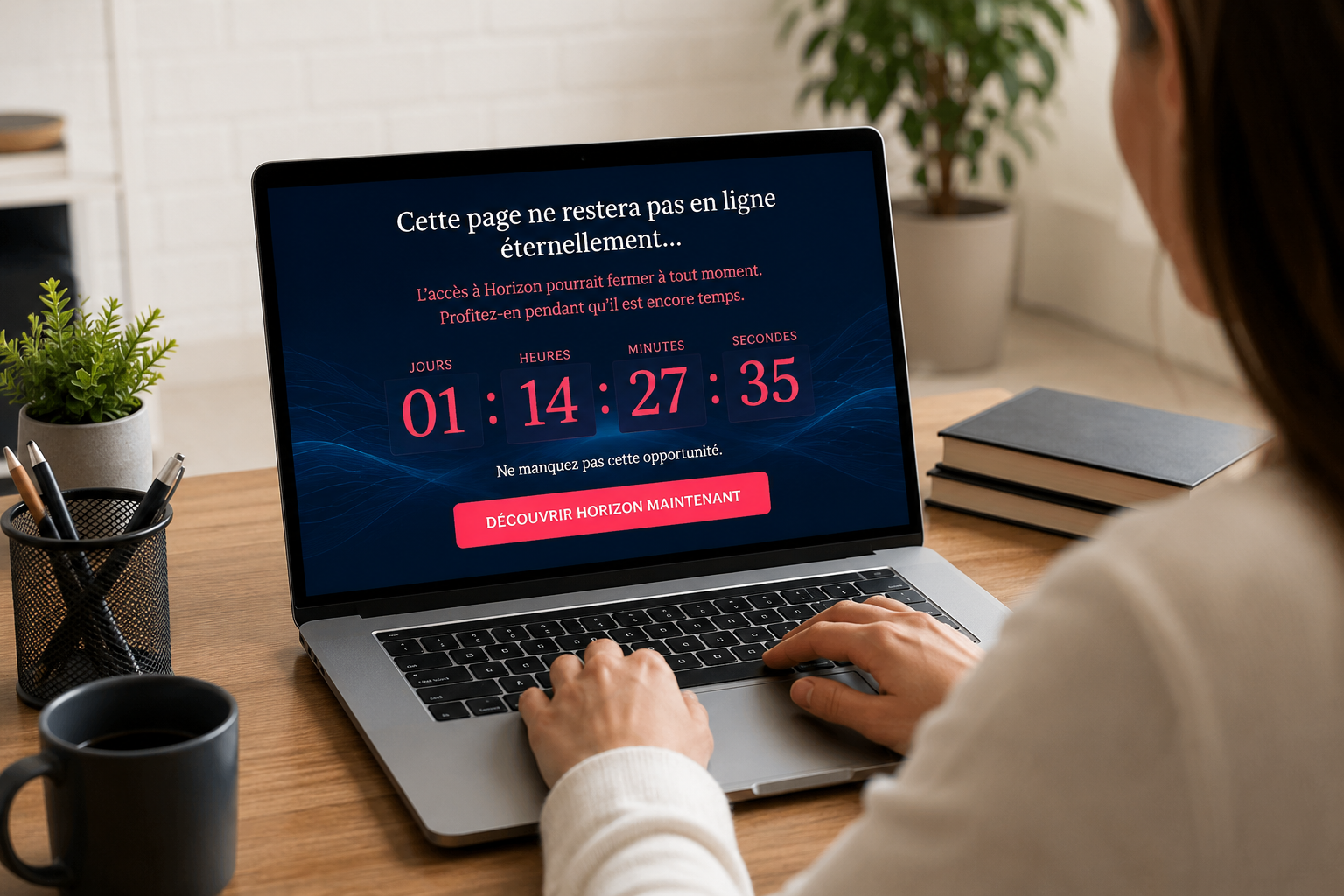 Page Horizon sur ordinateur
