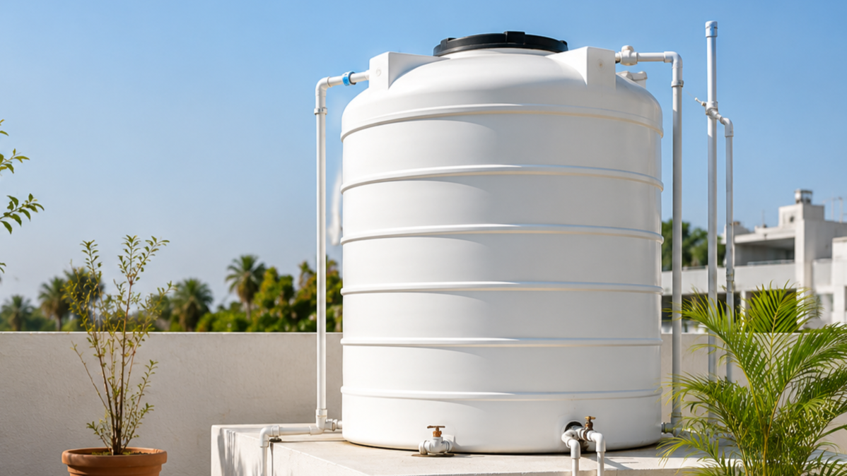 Rigid plastic water tank, drums and plastic items used at home