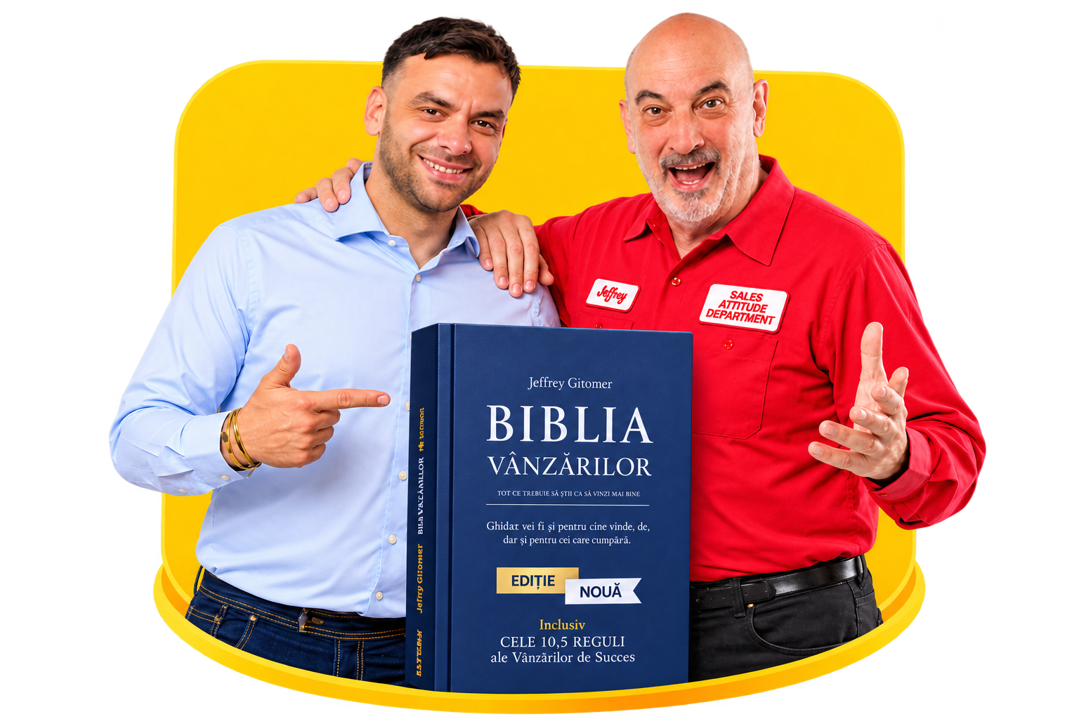 Andrei Dunuță și Jeffrey Gitomer cu Biblia Vânzărilor