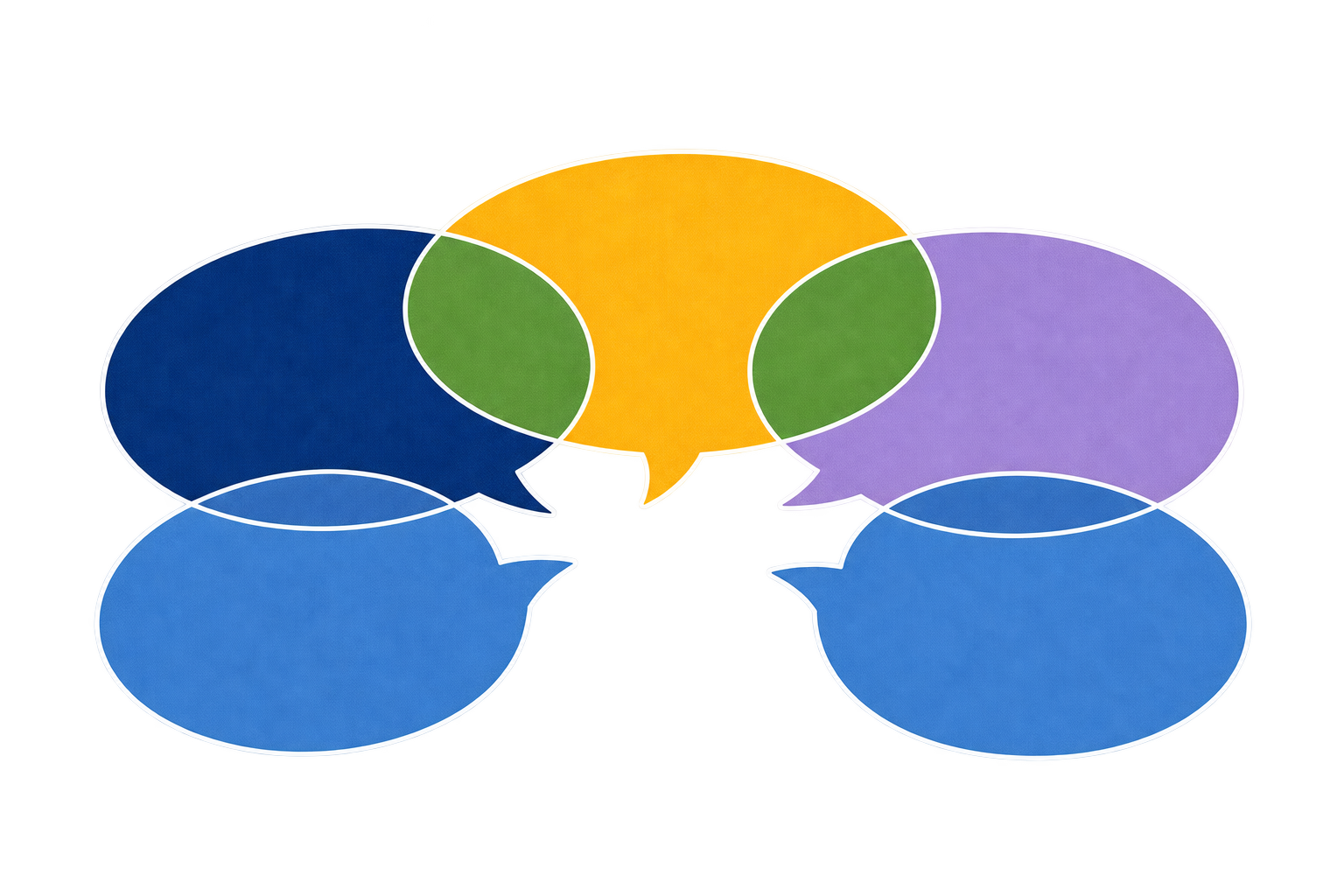 Overlapping conversation bubbles