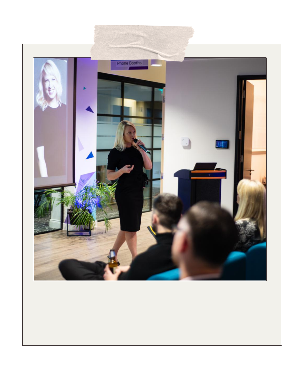 Kristin Morris presenting