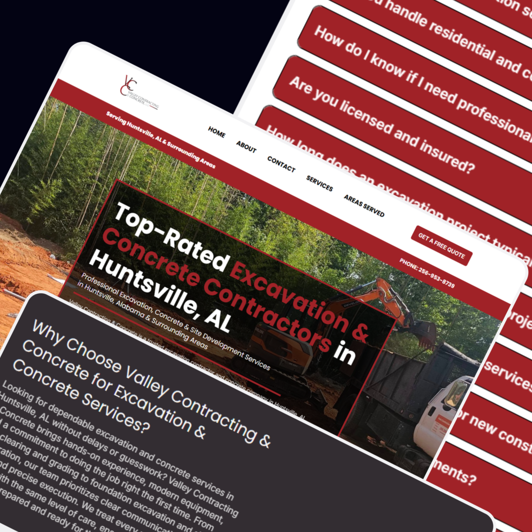 Valley Contracting & Concrete Website