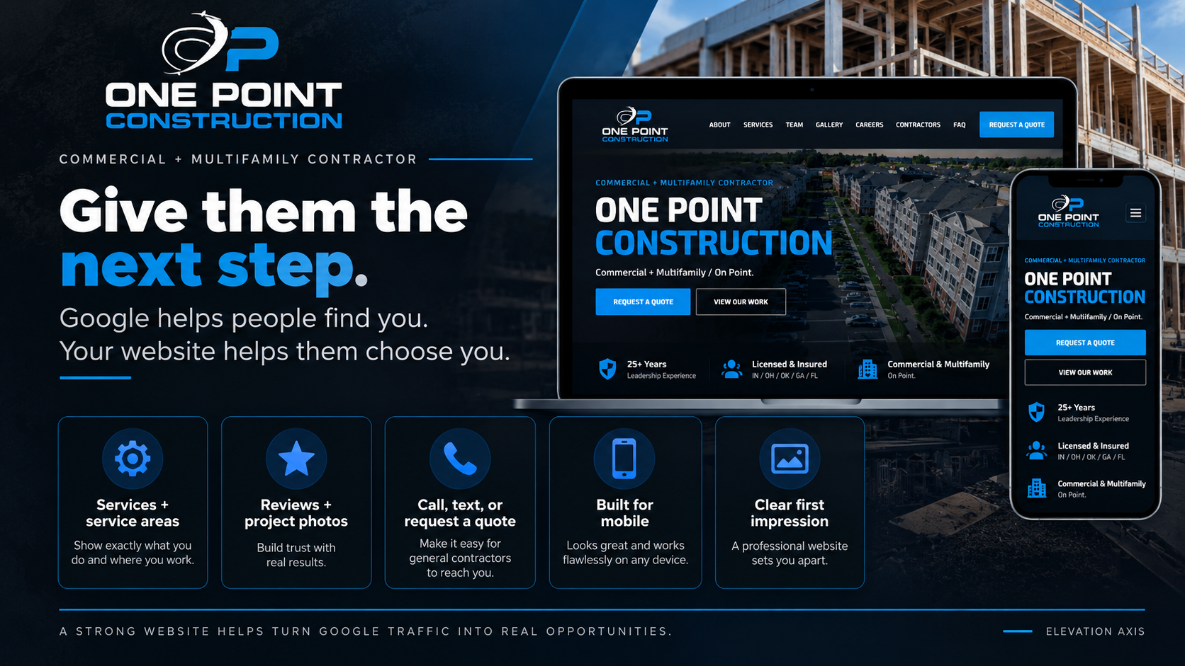 OnePoint Construction website project