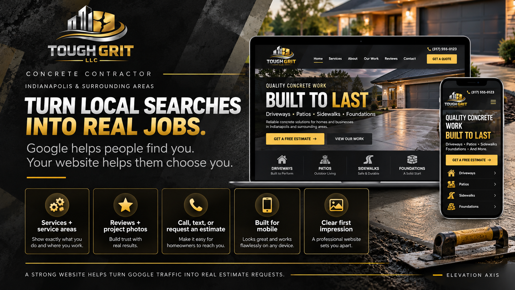ToughGrit LLC concrete contractor website project