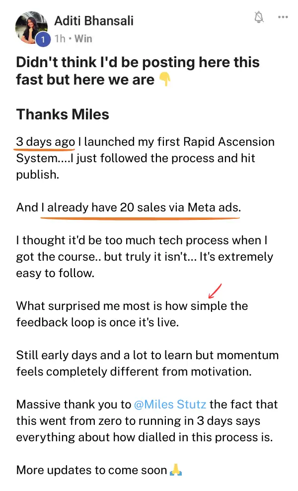 Gregory Vivas upgraded from a 999€ High Ticket On-Ramp to a 5000€ Annual Accelerator program