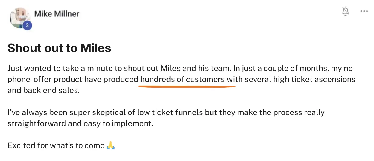 Allan Miles generated 1100 purchases and 2200 leads, hitting a company record month and best financial year in 6 years