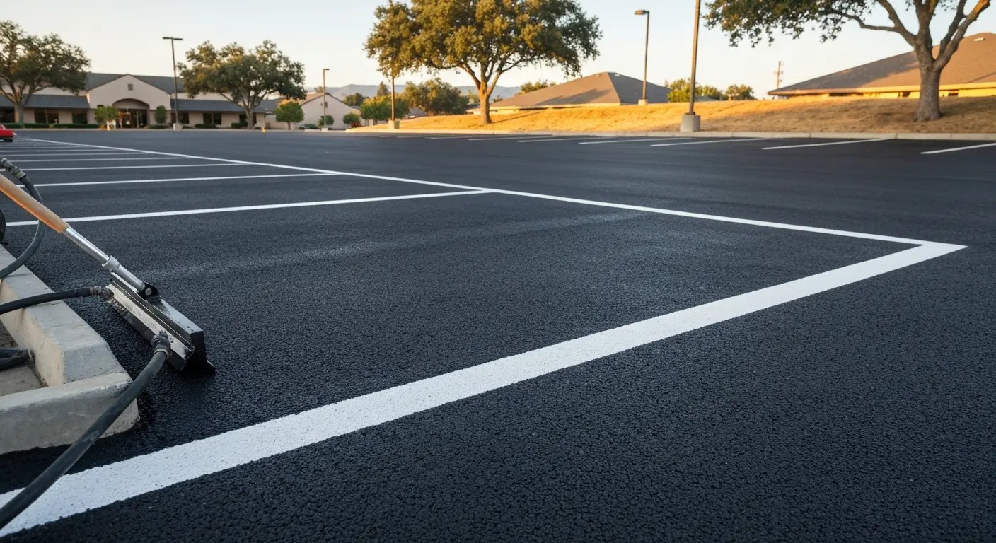 Sealcoated parking lot